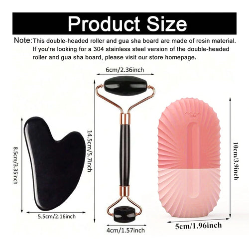Ice Roller & Gua Sha Facial Massage Set — Depuff, Sculpt & Glow